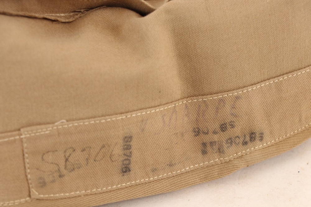 P160 WWII Tan Infantry Piped Named Overseas Cap