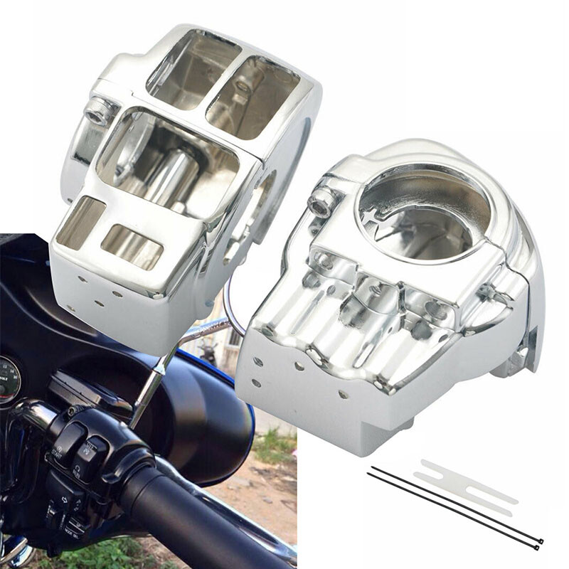 Handlebar Hand Control Switch Housing Cover kit For Harley Touring 96--13 Chrome