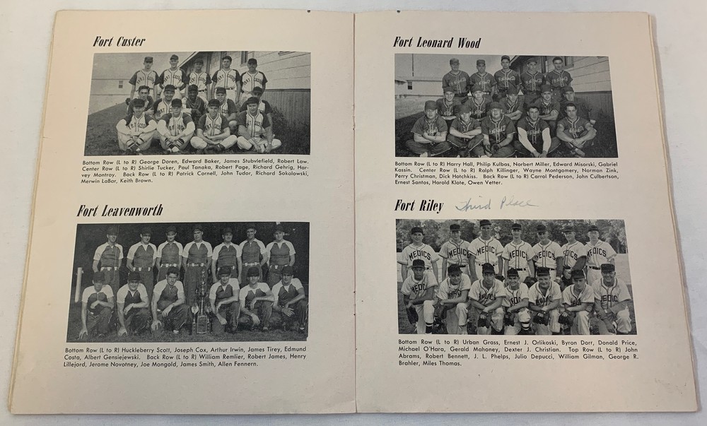 1952 FIFTH ARMY SOFTBALL TOURNAMENT program ~ Ft Benjamin Harrison, Indiana