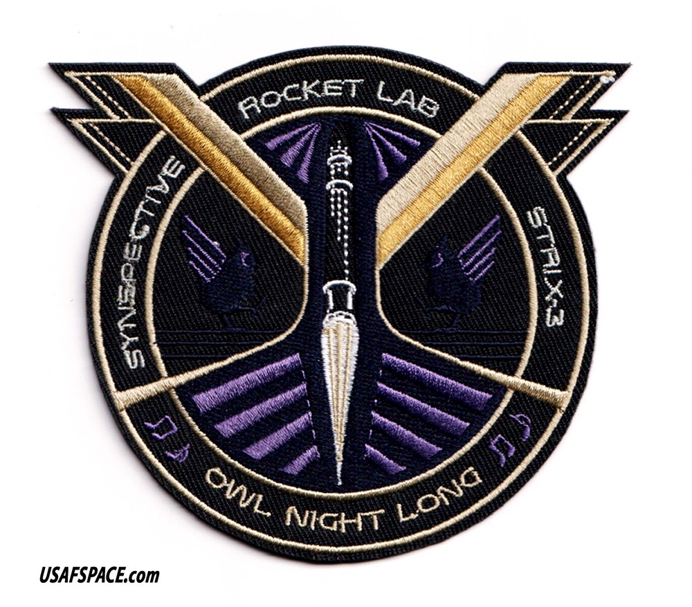 ROCKET LAB 45 -OWL NIGHT LONG- SYNSPECTIVE  SATELLITE Mission Launch PATCH