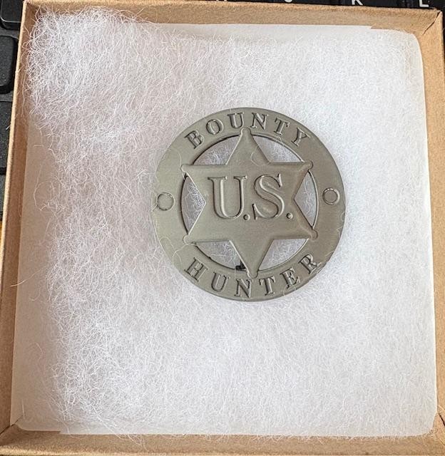 Old Western US Bounty Hunter Badge - Boxed