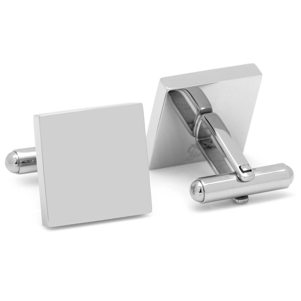Stainless Steel Square Infinity Engravable Cufflinks