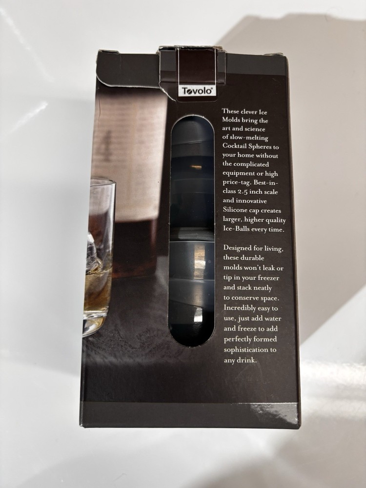 Tovolo Sphere Ice Molds, Stackable 2.5in, Scotch, Whiskey Rocks