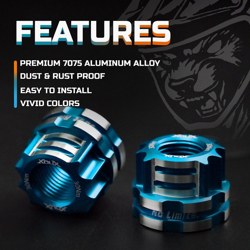 XOUX AX-C BMX Axle Nuts 10MM, Blue