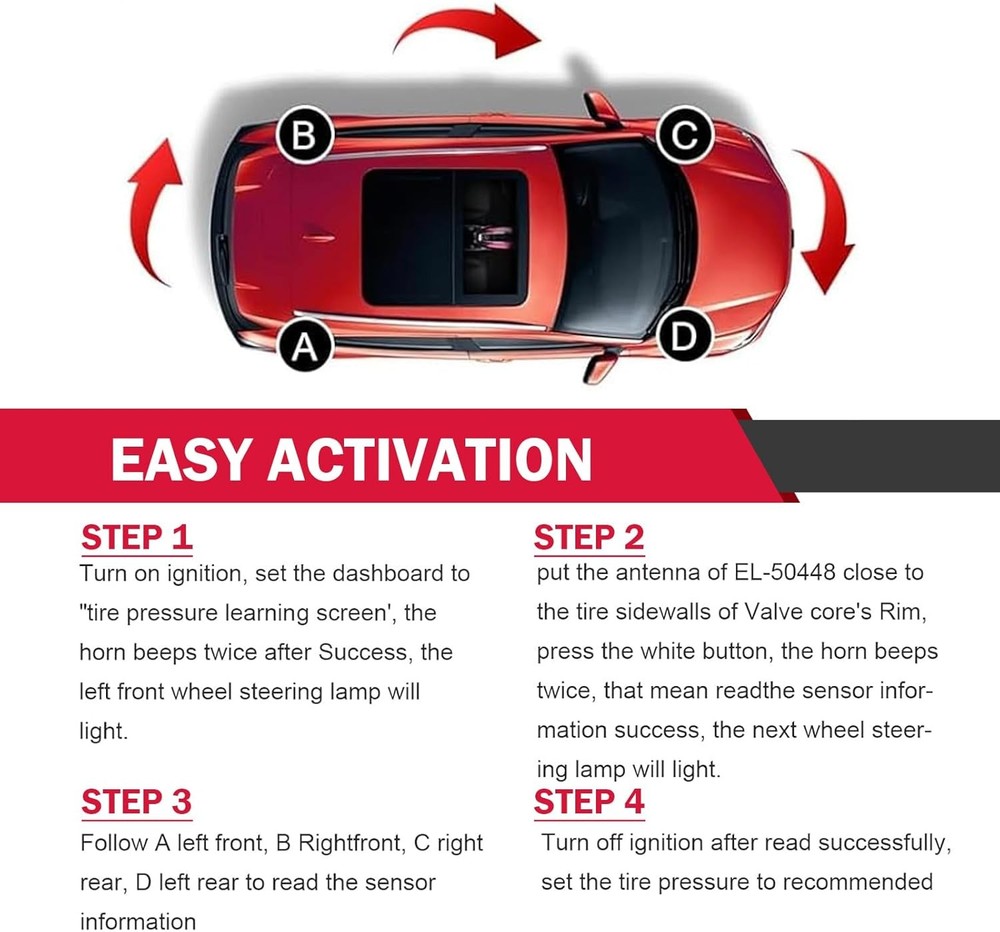 1 PCS TPMS Relearn Tool EL-50449, Ford TPMS Reset Tool, Tire Sensor Reset, Compa