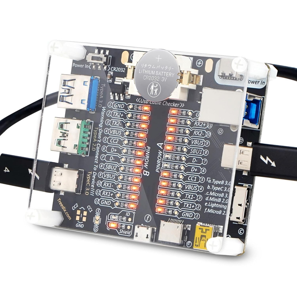 USB Cable Tester Board USB Cable Checker Data Wire with Acrylic Case Charging Te