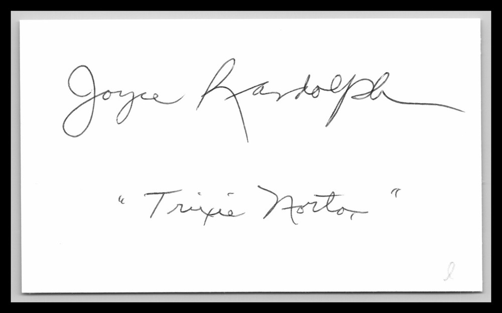 Joyce Randolph - Actress - 3x5 Card - Signed / Autograph (e)