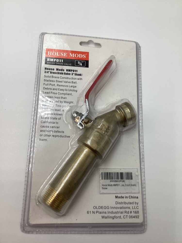 House Mods Genuine OEM HMP011 3/4" Brass Drain Valve (3" Shank) Stainless Steel
