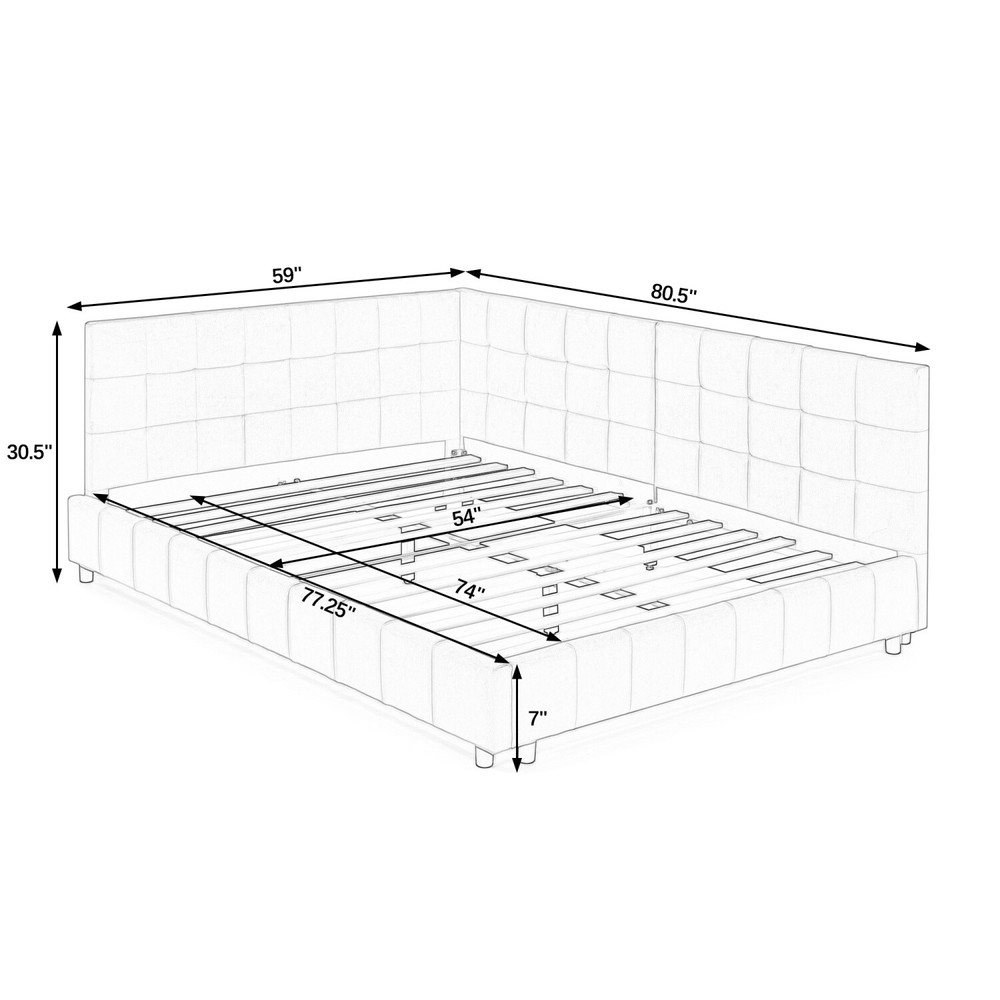 Full Size Daybed Upholstered Bed Frame Sofa Bed for Bedroom Multiple Colors