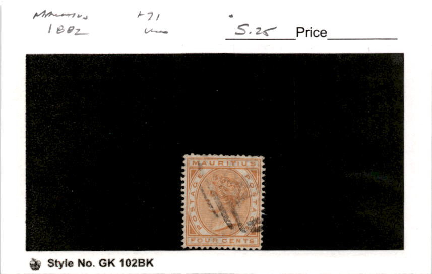Mauritius, Postage Stamp, #71 Used, 1882 Queen Victoria (AB)