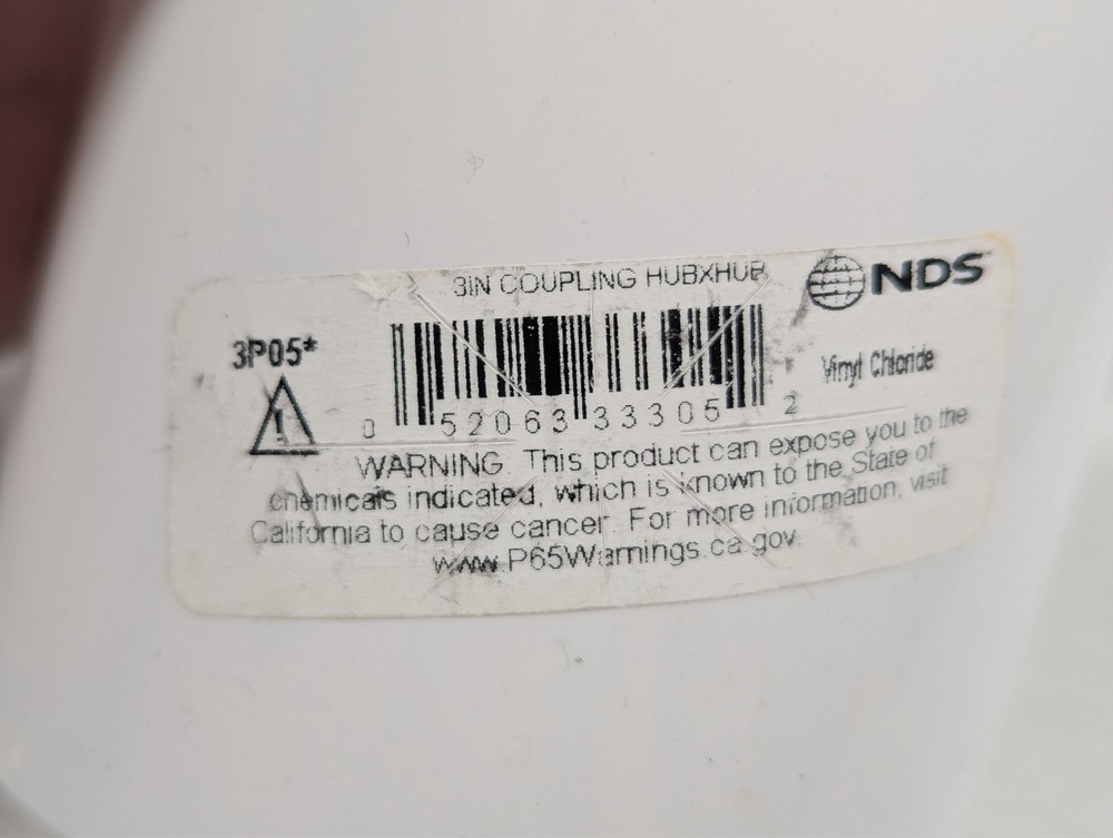 NDS 3P05 - PVC S&D Coupling - 3-Inch - White - 3 Pack