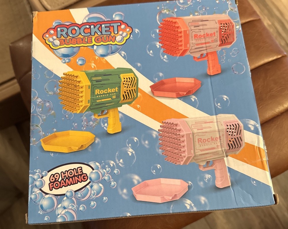 69 Hole Bubble Machine Gun with Colorful Lights Automatic Bubble Maker Gun