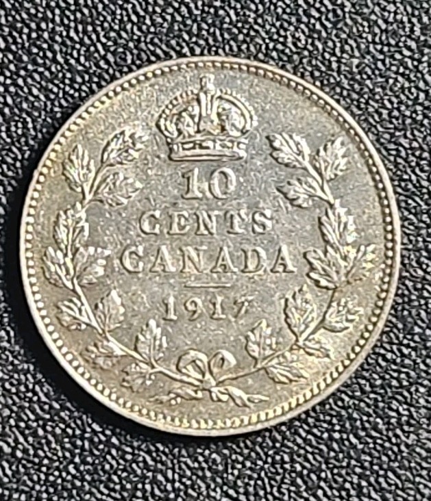 1917 Canada 10 cent silver  - Solid AU    stk#L20