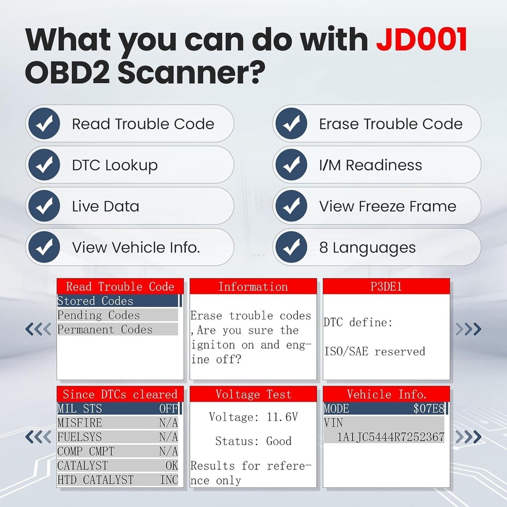 For Chevy Cars Trucks Diagnostic Scanner Tool Code Reader OBD2 OBDII OBD
