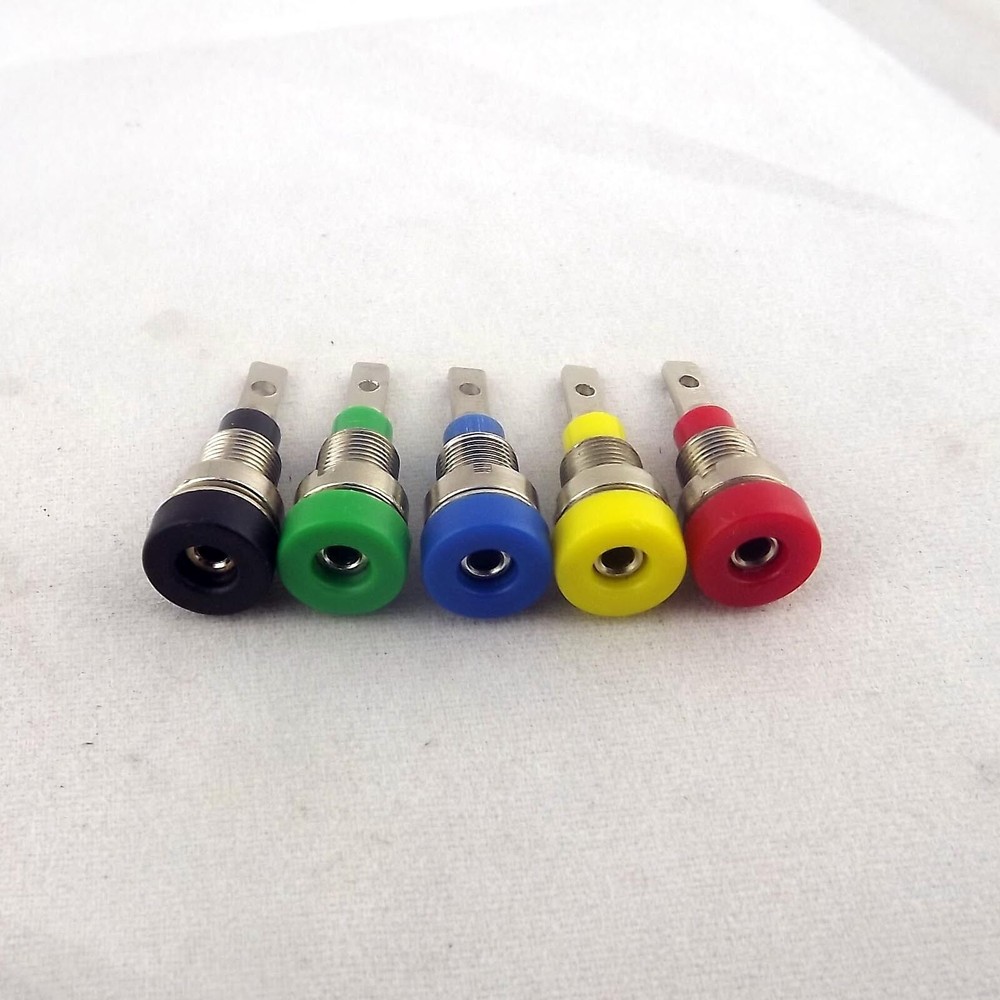 5x Copper 2mm Banana Socket Panel For Multimeter Test Probe Binding Post 5 Color