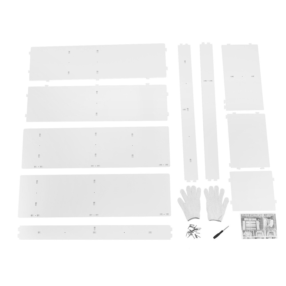 White Modern Desktop Shelf Desktop Display Rack Rectangular Desktop Bookshelf