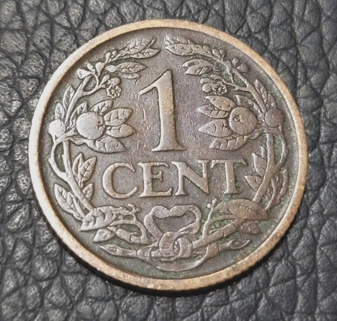 1922 Netherlands 1 Cent Coin