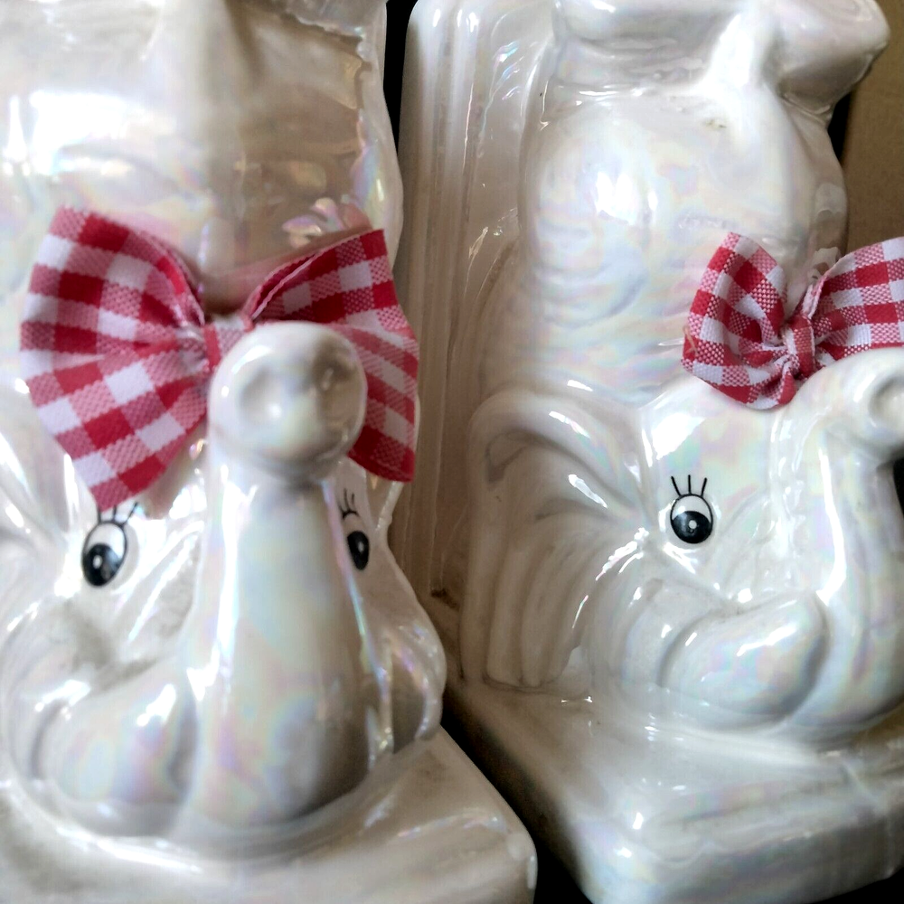 Lustreware Lusterware Ceramic Bookends Inverted Elephants