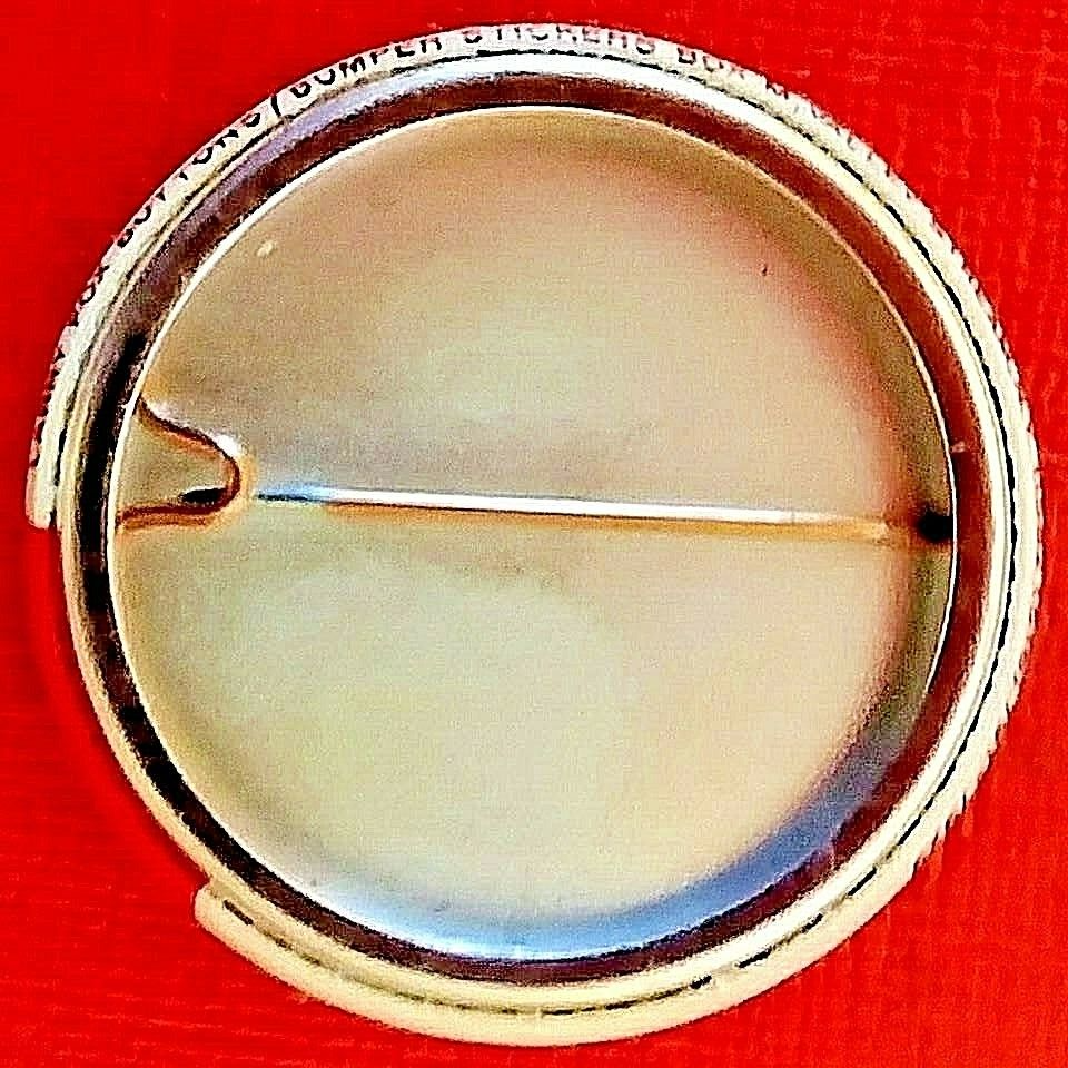 BOMBS BULLETS BULLSHIT - 1982 Anti President Ronald Reagan button