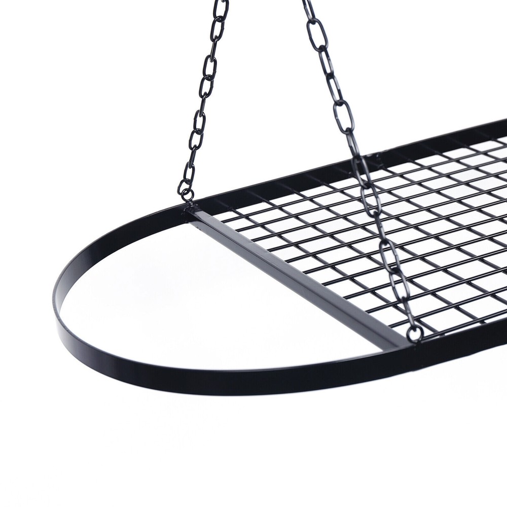 Hanging Pot Holder Pan Hanger Iron Kitchen Rack Cookware Organizer Storage Shelf