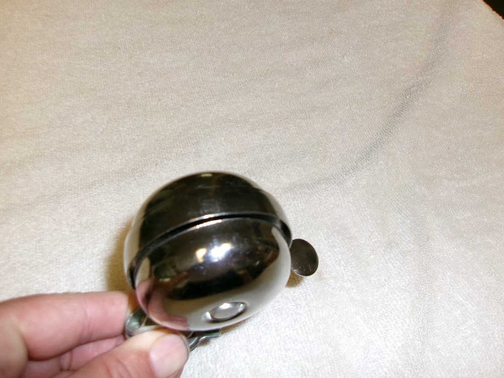 Vintage Bicycle Chrome Spinner Bell Handle Bar Mount Double Sided