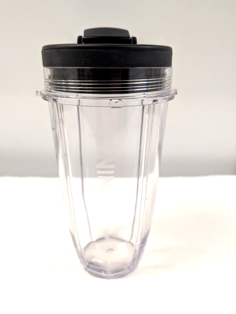 Ninja Blender Cup 21oz/644ML Max Liquid Clear Plastic Jar With Black Lid