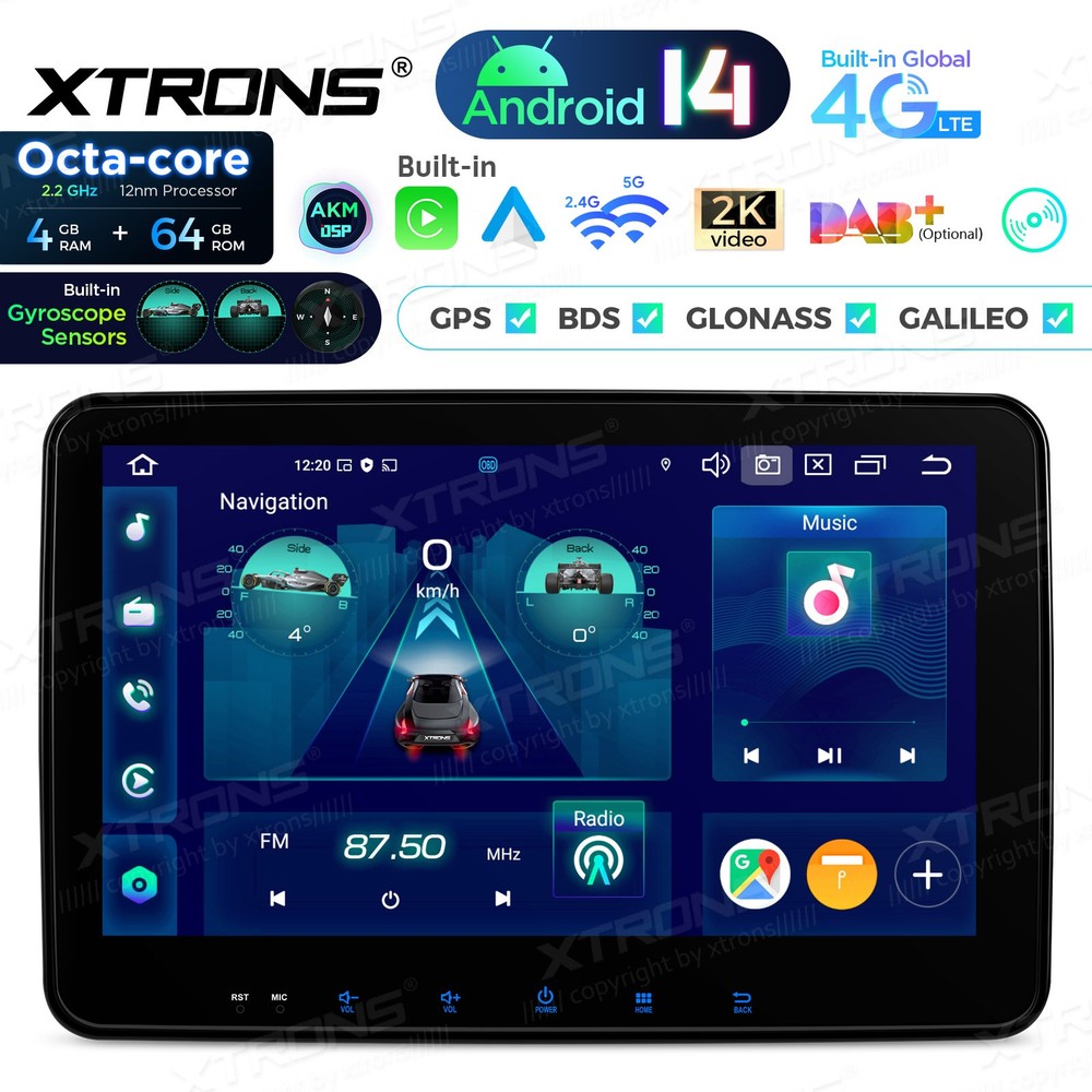 10.1" Android 14 Head Unit DVD Player 2 Din 4G LTE 4+64GB Wireless Android Auto