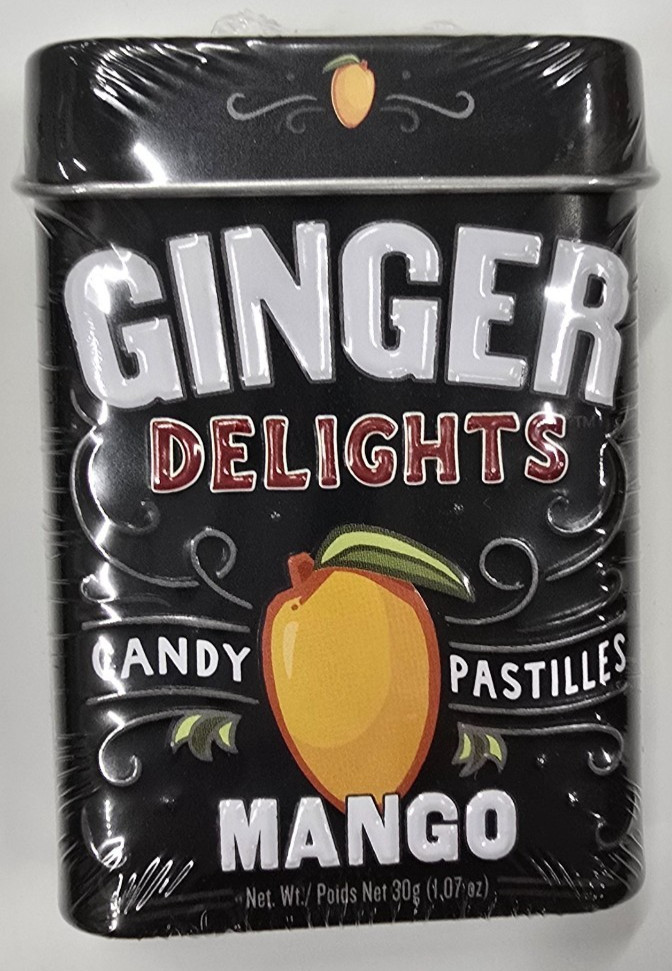 Ginger Delights Mango Mints (12) Pack Candy & Nostalgic Tins Free Shipping