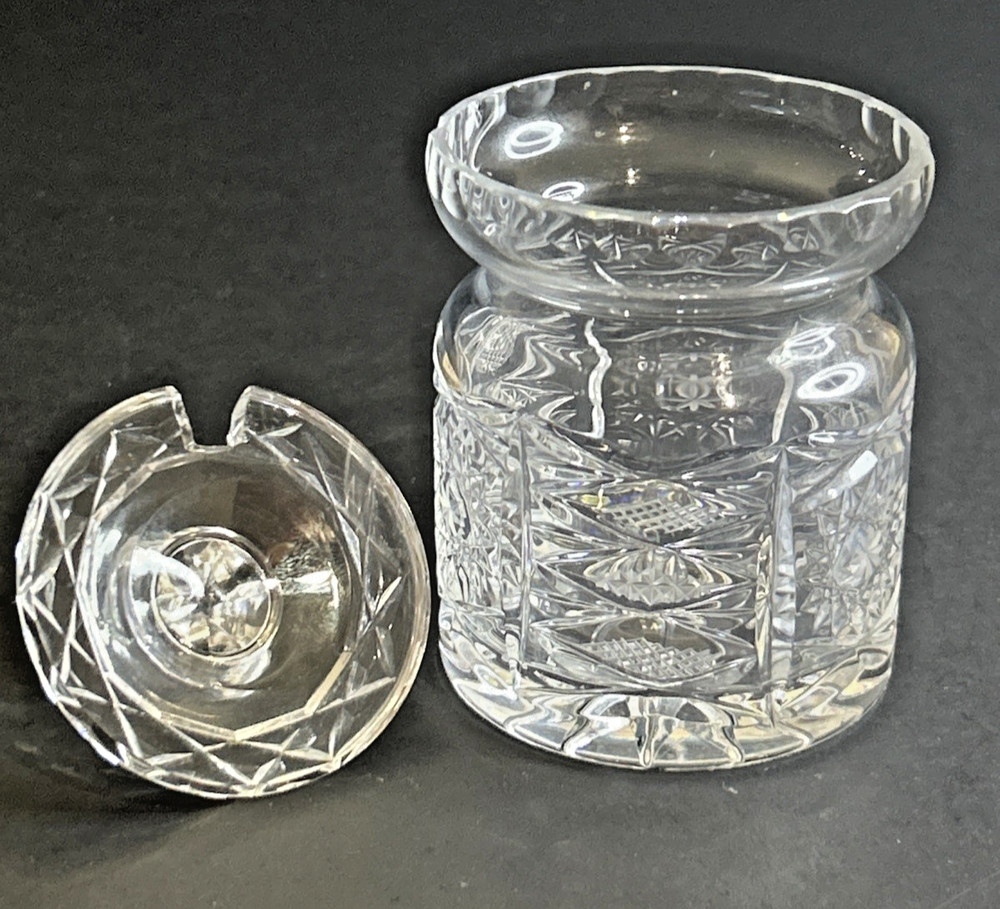 Clear Crystal Honey Jam Jar with Lid Vintage *READ*