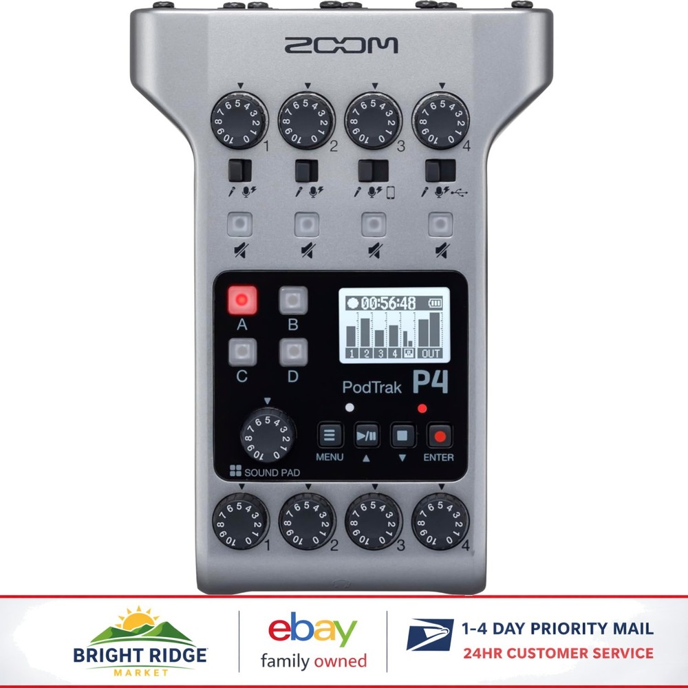 Battery Powered Podcasting Device with 4 XLR Inputs and Remote Interview Support