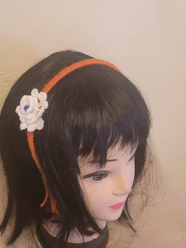 2 Headbands With Crochet Flower And Hat