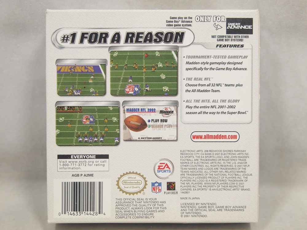 Madden 2002 (Game Boy Advance | GBA) Authentic BOX ONLY