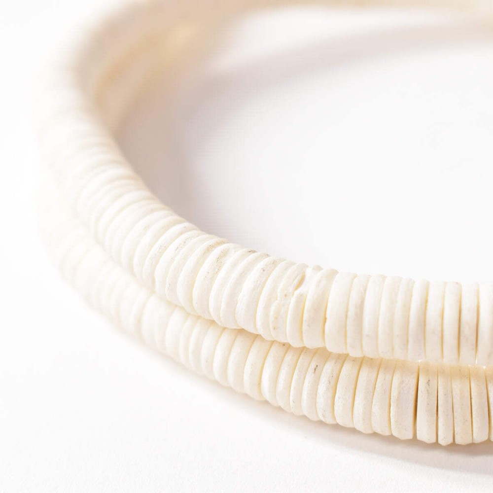 Thin Bone Heishi White Trade Beads Kenya