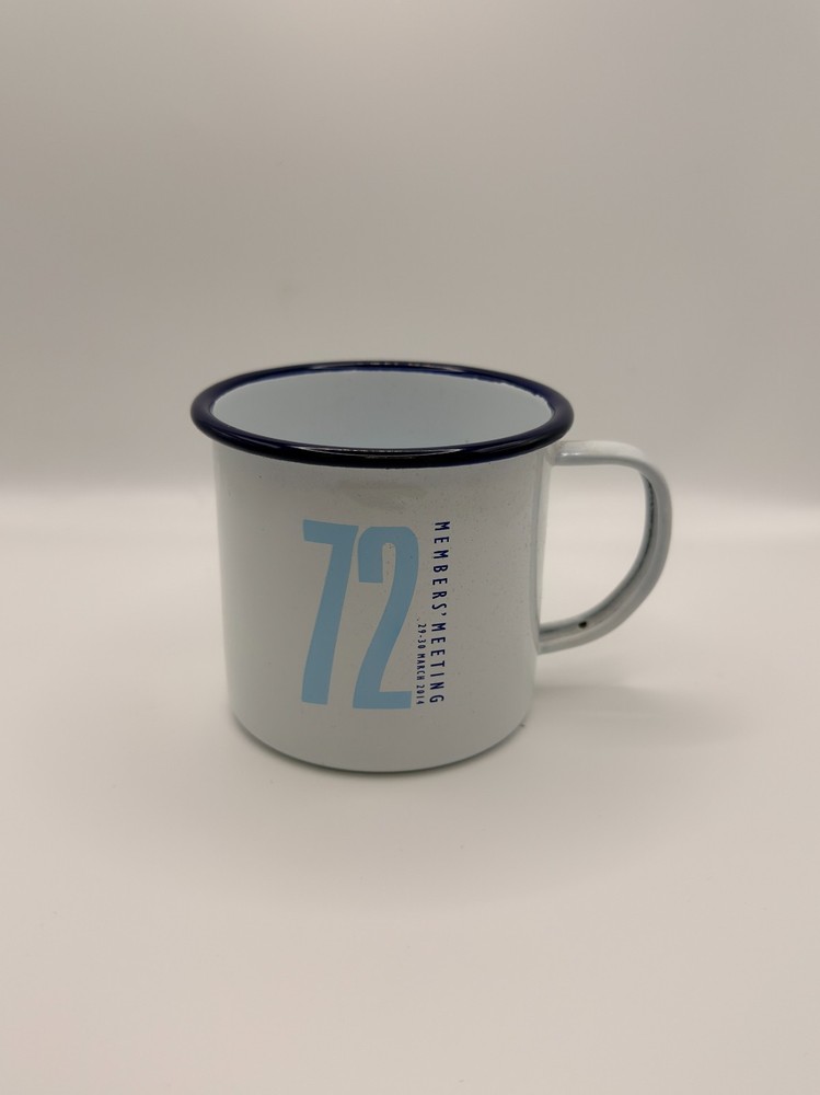 72nd Members Meeting Tin Mug Sample