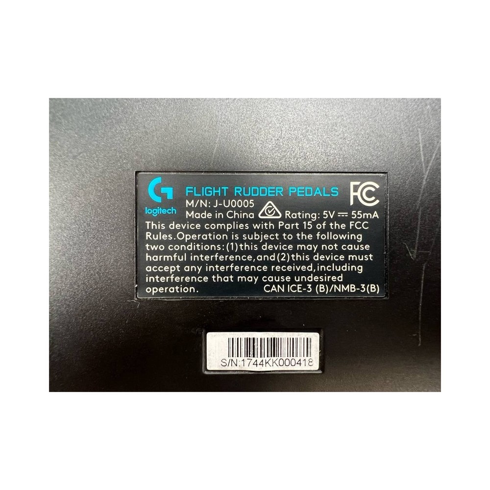 Logitech G Flight Simulator Rudder Pedals J-U0005 PC USB - Tested