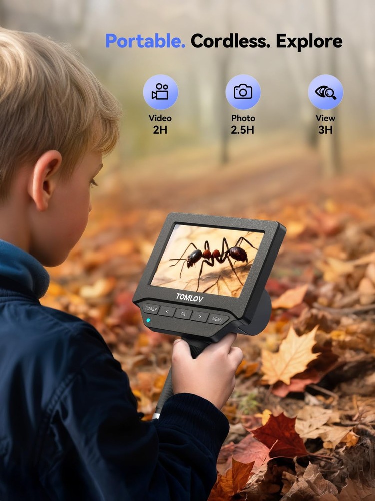 TOMLOV DM4W Microscope with Weighing Scale 4.3 Digital Coin Microscope with S...