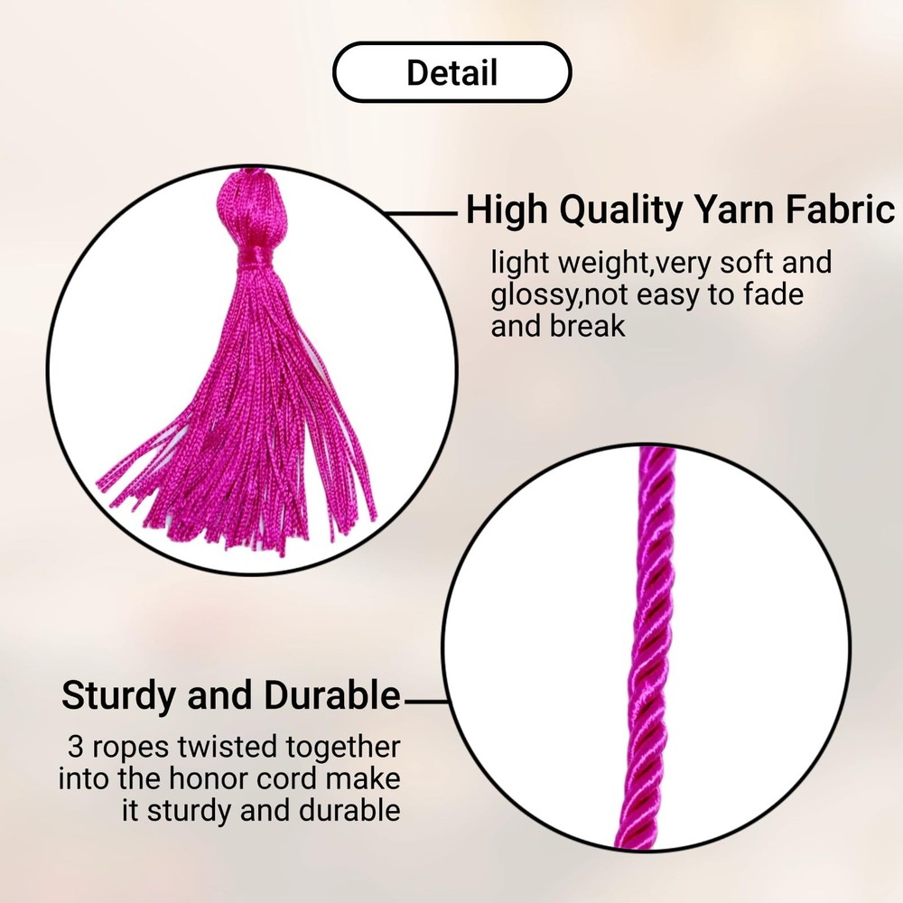 6 Pieces Graduation CordsFuchsia Honor Cords68 Inch