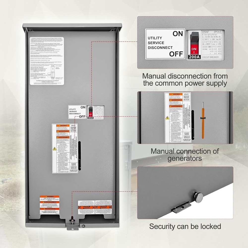 200A Single Phase ATS for Generac RXSW200A3 Replacement