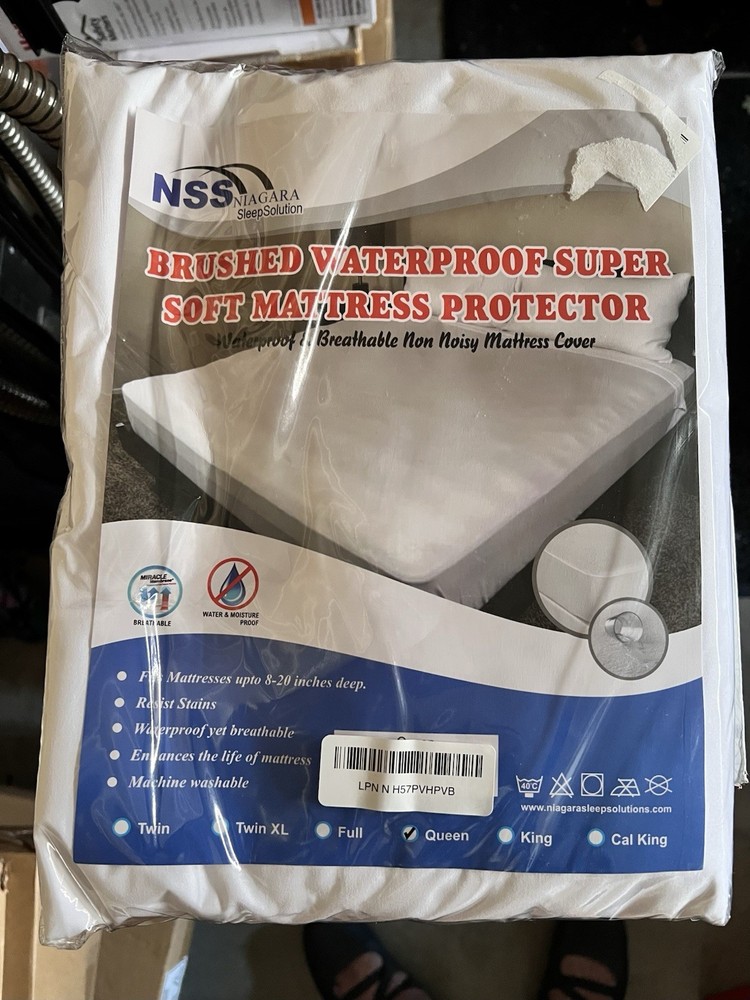 Niagara Sleep Solution Waterproof Super Soft Mattress Protector Queen White