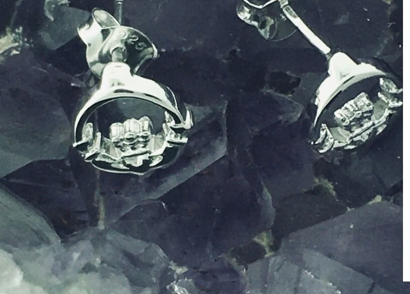 Sterling Silver Claddagh Post Stud Earrings