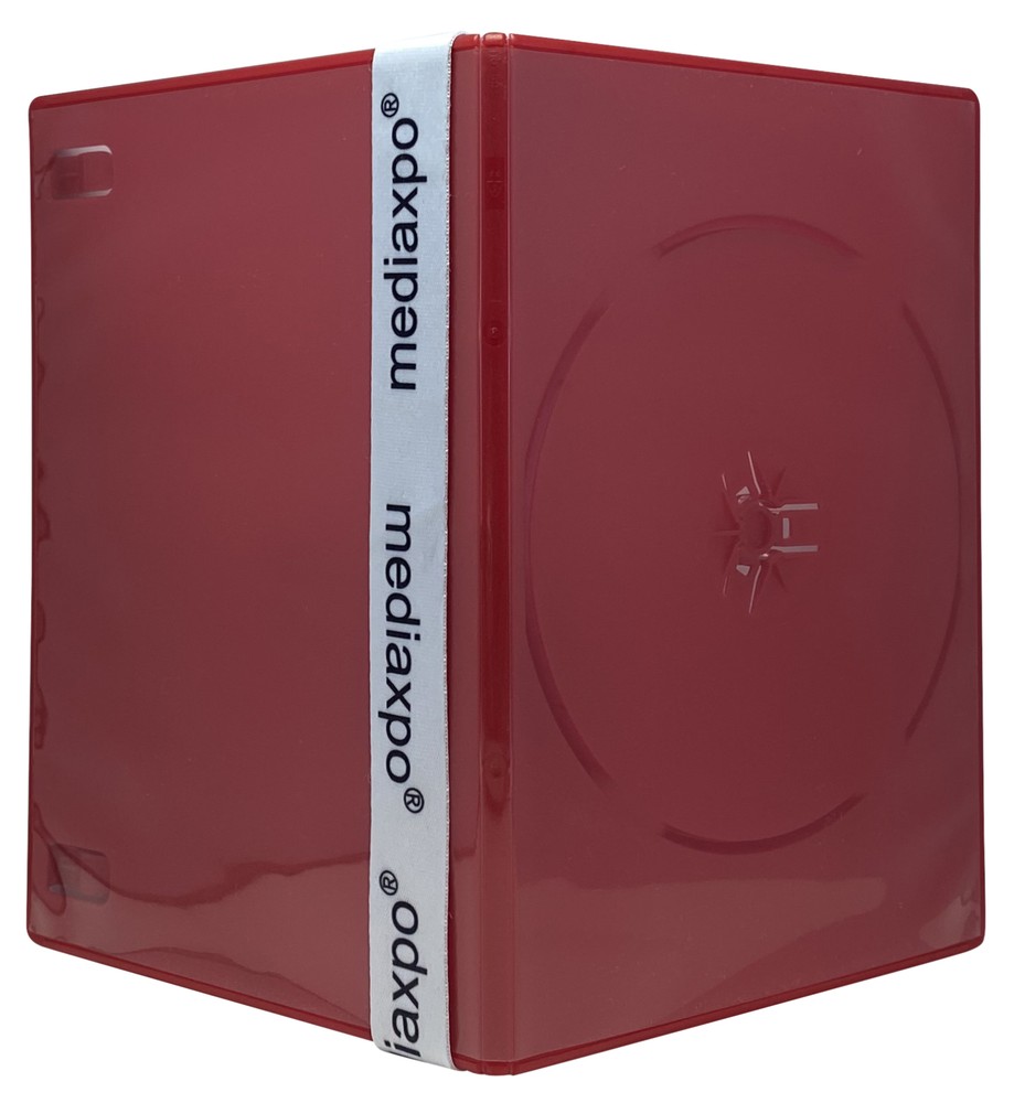 10 SLIM Solid Red Color Single DVD Cases 7MM ** 1-3 DAY