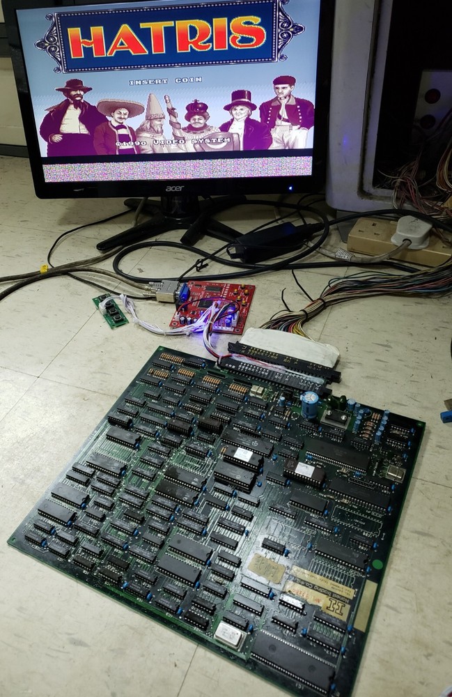 HATRIS PCB Video System Arcade Video Game 1990