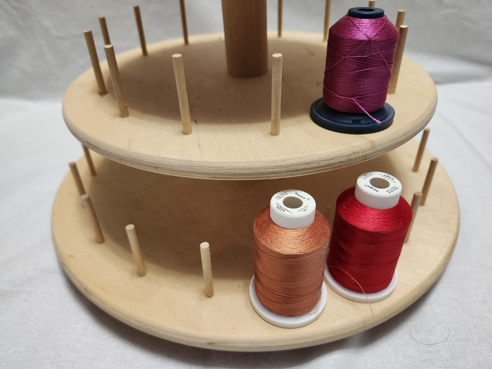 E-Z THREAD CAROUSEL 3 Tier Sewing 42 Spools + Adjustable Thread Holder