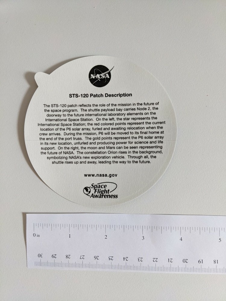 SPACE FLIGHT NASA STICKER DECAL STS-120 SHUTTLE ISS