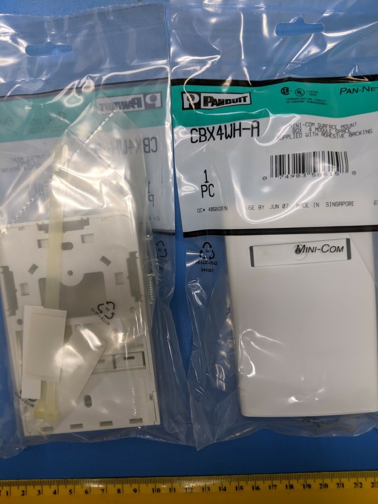 ( 2 Pcs ) PANDUIT, CBX4WH-A , Mini-com, Surface Mount BOX, 4 Module Space