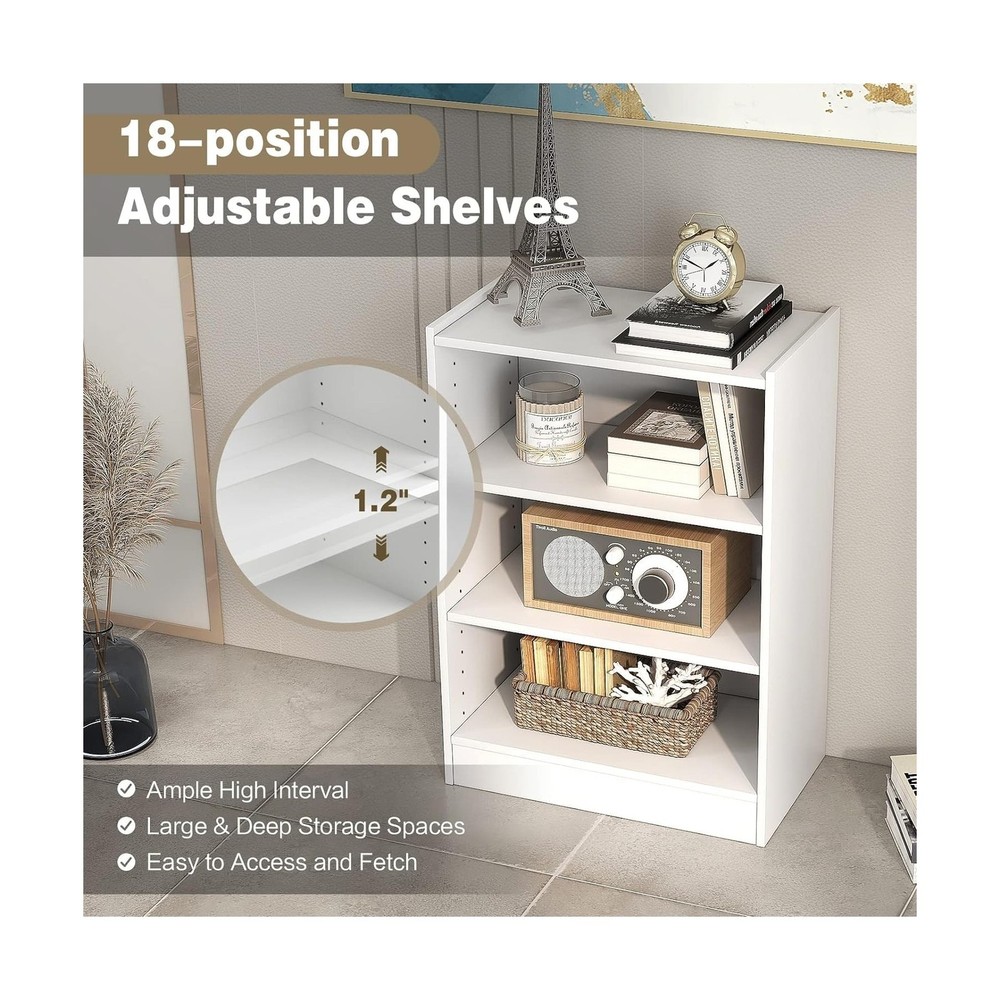 LDAILY 3 Cube Small Bookshelf, 3-Tier Modern Bookcase, Open Display Shelf wit...
