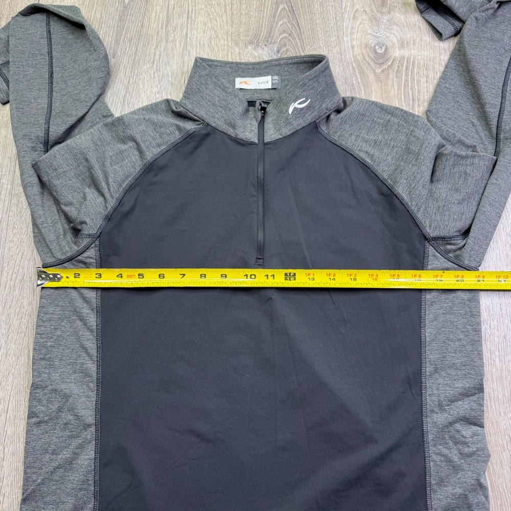 KJUS Mens Black Curve Half-Zip Midlayer Golf Top Pullover Lightweight Size Large