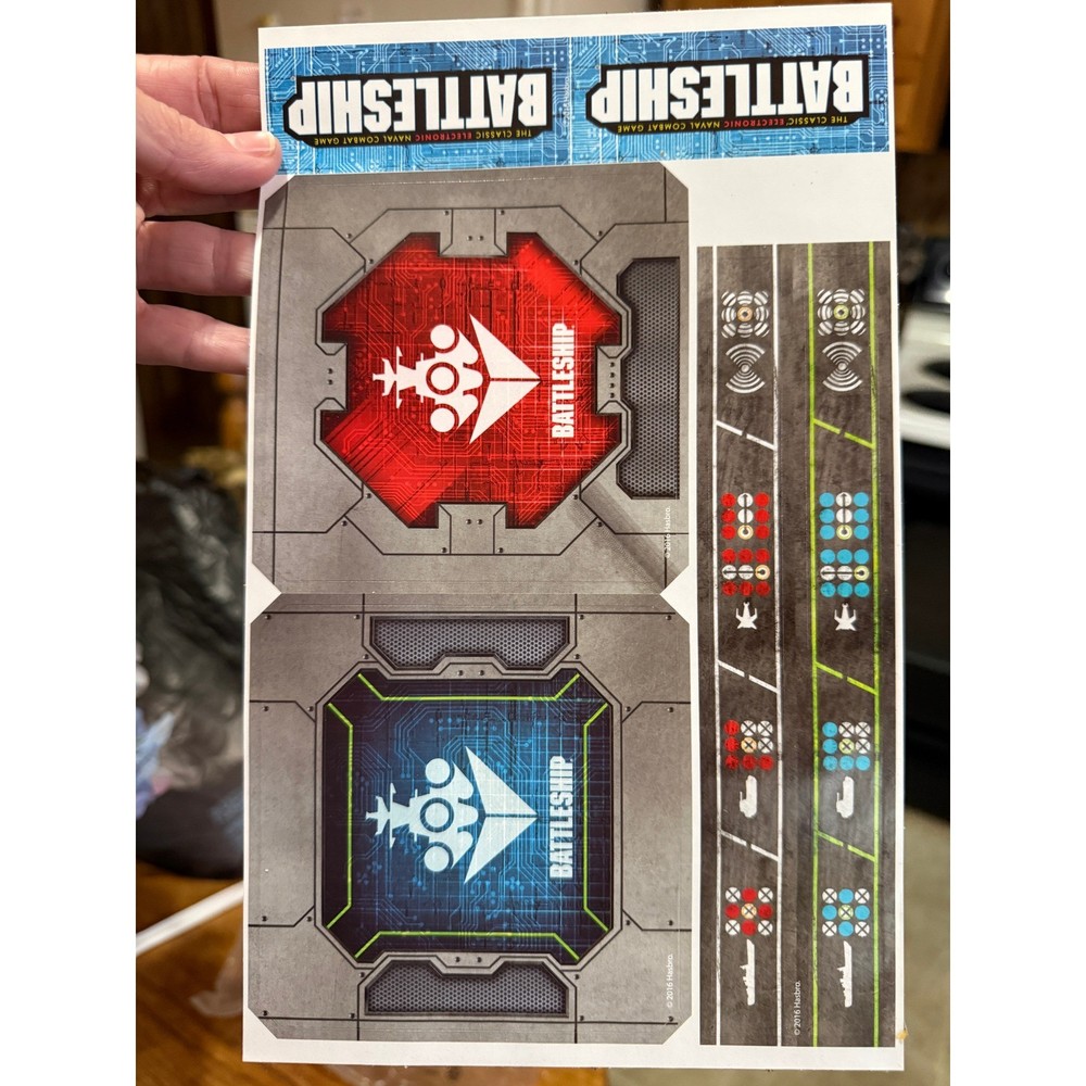 Hasbro Electronic Battleship Instructions Manual Sticker Sheets