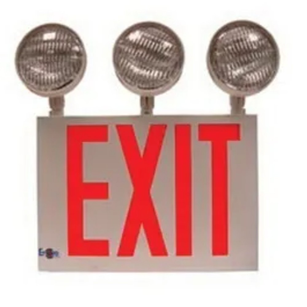 NEW Encore LC8-3 Emergency Exit Combo w/3 Lighting heads, Self Powered Operation
