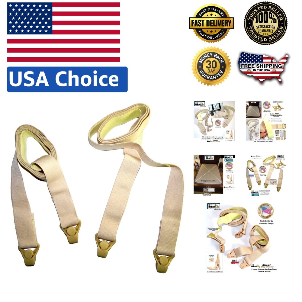 Universal Fitted Sheet Strap Holders with Gripper Clasps - No Lifting Required!